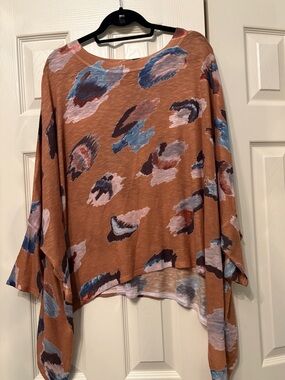 Nally & Millie Rust Abstract Brushstroke Tunic